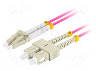 Fiber patch cord; OM4; LC/UPC,SC/UPC; 2m; Optical fiber: 50/125um LANBERG