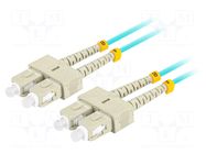 Fiber patch cord; OM3; SC/UPC,both sides; 2m; LSZH; turquoise LANBERG