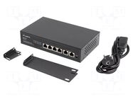 Switch Ethernet; IEC C14,RJ45 socket x6; Fast Ethernet; black LANBERG