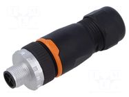 Connector: M12; plug; PIN: 3; male; 630V; straight; IP67; for cable LAPP