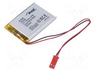 Re-battery: Li-Po; 3.7V; 1100mAh; cables,JST SYP-02T-1 socket AKYGA BATTERY