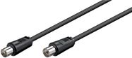 Antenna Cable (<70 dB), Double Shielded, 2.5 m, black - coaxial plug > coaxial socket 90° (fully shielded)