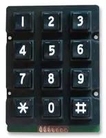KEYPAD, IP67, BLACK, PLASTIC, 3X4