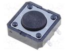 Microswitch TACT; SPST-NO; Pos: 2; 0.05A/24VDC; SMT; none; 1.47N OMRON Electronic Components