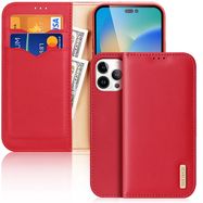 Dux Ducis Hivo Leather Flip Cover Genuine Leather Wallet for Cards and Documents iPhone 14 Pro Max Red, Dux Ducis