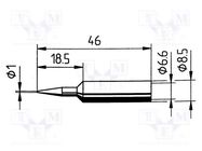 Tip; conical; 1mm; for  soldering iron,for soldering station ERSA