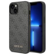 Guess GUHCP14SG4GFGR iPhone 14 6,1" szary/grey hard case 4G Metal Gold Logo, Guess