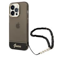 Guess GUHCP14LHGCOHK iPhone 14 Pro 6,1" czarny/black hardcase Translucent Pearl Strap, Guess