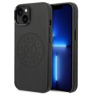 Karl Lagerfeld Leather Perforated Logo Case for iPhone 14 Plus - Black, Karl Lagerfeld