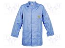 Coat; ESD; S (unisex); cotton,polyester,carbon fiber; blue REECO