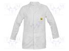 Coat; ESD; L (unisex); cotton,polyester,carbon fiber; white REECO