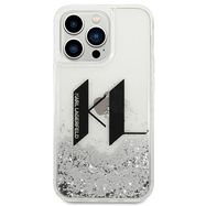 Karl Lagerfeld KLHCP14XLBKLCS iPhone 14 Pro Max 6,7" srebrny/silver hardcase Liquid Glitter Big KL, Karl Lagerfeld