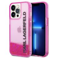 Karl Lagerfeld Liquid Glitter Elong Case for iPhone 14 Pro - Pink, Karl Lagerfeld