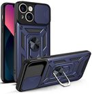 Hybrid Armor Camshield case for iPhone 13 armored case with camera cover blue, Hurtel