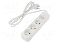 Extension lead; 3x1mm2; Sockets: 4; rubber; white; 1.5m; 10A LANBERG