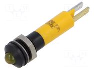 Indicator: LED; prominent; yellow; 12VDC; Ø8mm; IP67; connectors CML INNOVATIVE TECHNOLOGIES