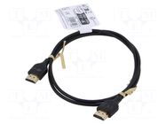 Cable; HDMI plug,both sides; HDCP 2.2,HDMI 2.0,slim; 1m; black Goobay