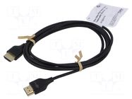 Cable; HDMI plug,both sides; HDCP 2.2,HDMI 2.0,slim; 2m; black GOOBAY