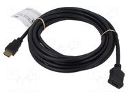 Cable; HDMI socket,HDMI plug; PVC; HDCP 2.2,HDMI 2.1; 5m; black Goobay