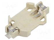 Socket; 2032,BR2032,CR2032; Batt.no: 1; horizontal,SMD; UL94V-0 RENATA