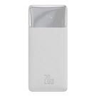 Baseus Bipow fast charging powerbank 20000mAh 20W white (Overseas Edition) + USB-A - Micro USB cable 0.25m white (PPBD050302), Baseus