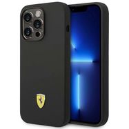 Ferrari FEHCP14LSIBBK iPhone 14 Pro 6.1&quot; black/black hardcase Silicone Metal Logo, Ferrari
