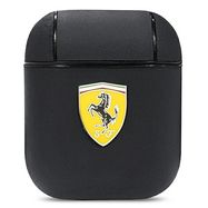 Ferrari FESA2LEBK AirPods cover black/black On Track Leather, Ferrari