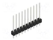 Connector: pin strips; pin header; male; PIN: 10; THT; 3A; 250V; 1x10 FISCHER ELEKTRONIK