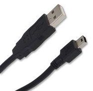 USB CABLE, 2.0 A PLUG-MINI B PLUG, 1M