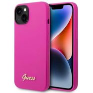Guess GUHCP14SSLSMF iPhone 14 6.1" fuchsia/fuschia hard case Silicone Vintage Gold Logo, Guess