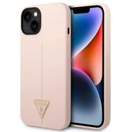 Guess GUHCP14SSLTGP iPhone 14 6.1&quot; pink/pink hardcase Silicone Triangle, Guess
