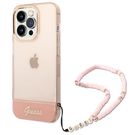 Guess GUHCP14XHGCOHP iPhone 14 Pro Max 6.7&quot; pink/pink hardcase Translucent Pearl Strap, Guess