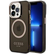 Guess GUHMP14XHTCMK iPhone 14 Pro Max 6.7" black/black hard case Gold Outline Translucent MagSafe, Guess