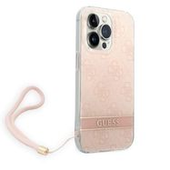 Guess 4G Print Strap iPhone 14 Pro Case - Pink, Guess