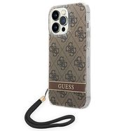 Guess GUOHCP14LH4STW iPhone 14 Pro 6.1 &quot;brown / brown hardcase 4G Print Strap, Guess