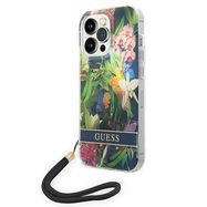 Guess GUOHCP14XHFLSB iPhone 14 Pro Max 6.7 &quot;blue / blue hardcase Flower Strap, Guess