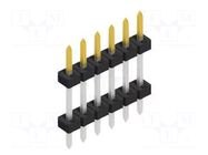 Connector: pin strips; pin header; male; PIN: 6; 3A; 100V; THT; 2mm FISCHER ELEKTRONIK
