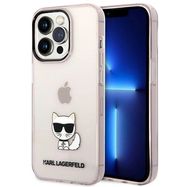 Karl Lagerfeld KLHCP14LCTTRI iPhone 14 Pro 6.1 &quot;hardcase pink / pink Transparent Choupette Body, Karl Lagerfeld