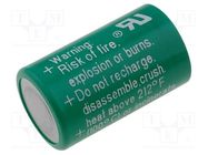 Battery: lithium; 1/2AA,1/2R6; 3V; 950mAh; non-rechargeable VARTA MICROBATTERY