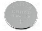 Battery: lithium; 3V; CR1620,coin; 70mAh; non-rechargeable VARTA MICROBATTERY