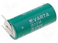 Battery: lithium; 2/3AA,2/3R6; 3V; 1350mAh; non-rechargeable; 3pin 