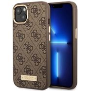 Guess GUHMP14MU4GPRW iPhone 14 Plus 6.7 &quot;brown / brown hard case 4G Logo Plate MagSafe, Guess