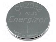 Battery: lithium; CR2032,coin; 3V; 235mAh; non-rechargeable ENERGIZER