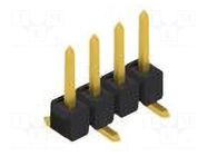 Connector: pin strips; pin header; male; PIN: 4; 3A; 250V; SMT; 1x4 FISCHER ELEKTRONIK