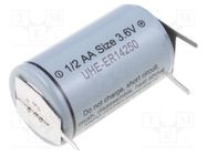Battery: lithium; 1/2AA; 3.6V; 1200mAh; non-rechargeable ULTRALIFE