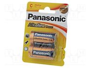 Battery: alkaline; 1.5V; C; non-rechargeable; 2pcs; BRONZE PANASONIC