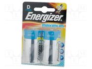 Battery: alkaline; 1.5V; D; non-rechargeable; 2pcs; Maximum ENERGIZER