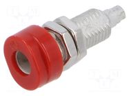 Connector: 4mm banana; socket; 16A; 30VAC; 60VDC; red; 23mm; BUG 10 HIRSCHMANN T&M