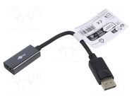 Adapter; DisplayPort plug,HDMI socket; 0.1m; black; black Goobay
