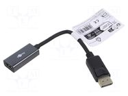 Adapter; DisplayPort plug,HDMI socket; 0.1m; black; black Goobay